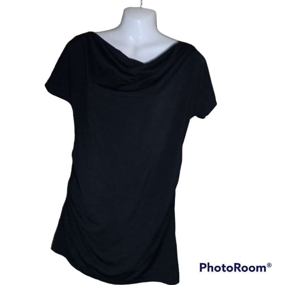 Banana Republic black draped blouse M